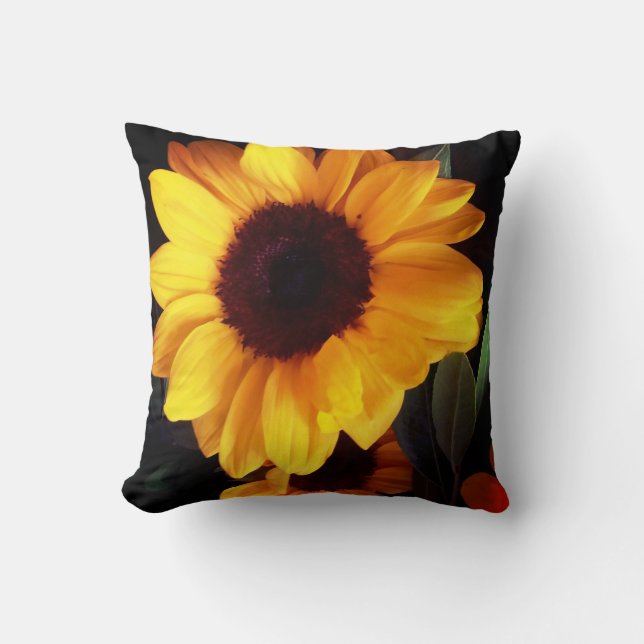 Blumengarten Sonnenblumenkunst Kissen (Vorderseite)