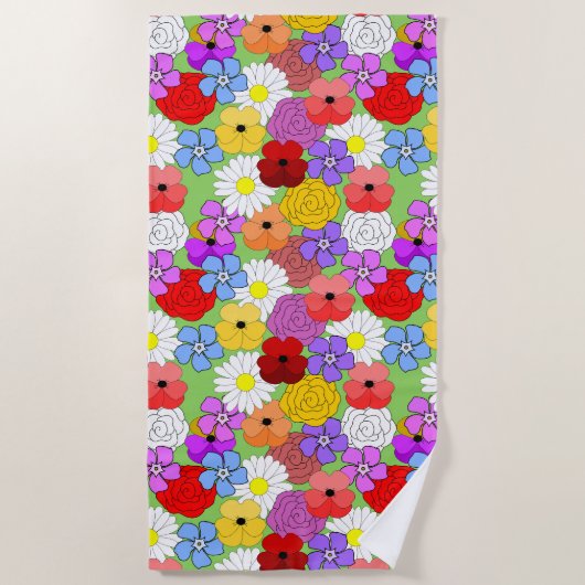 Blumengarten Strandtuch (Vorderseite)