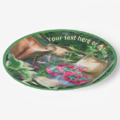 Blumengarten Stuhl Art Personalisiertes Party Pappteller (Schrägansicht)