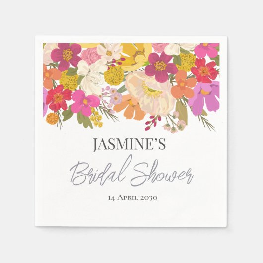 Blumengarten Summer Brautparty Serviette (Vorderseite)