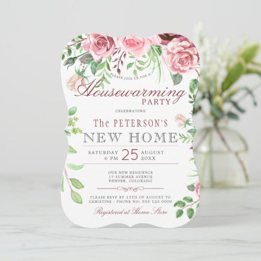 Blumengarten Summer Housewarming Party Einladung (Stehend Vorderseite)