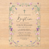 Blumengarten Taufe und Weihnachten Acryleinladungen (Vorderseite)