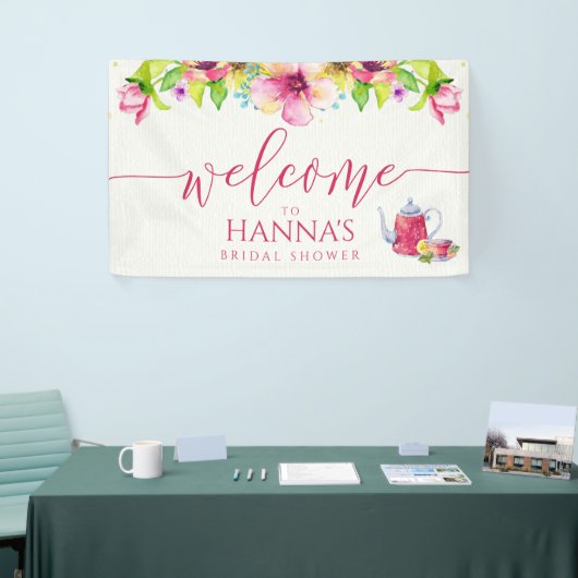 Blumengarten Tee Party Brautparty Banner (Messeveranstaltung)