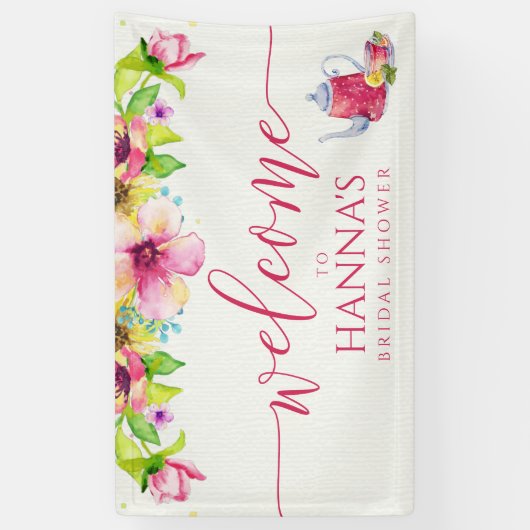 Blumengarten Tee Party Brautparty Banner (Vertikal)