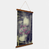 Blumengarten Teilfarben Vintag Wandteppich Mit Holzrahmen (Gewinkelt)