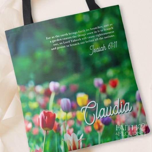 Blumengarten Tulip Bibelschrift Tasche