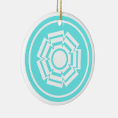 Blumengarten, türkis keramikornament (Rechts)