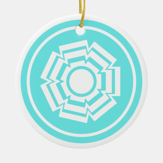 Blumengarten, türkis keramikornament (Vorne)