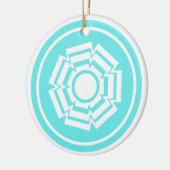 Blumengarten, türkis keramikornament (Links)