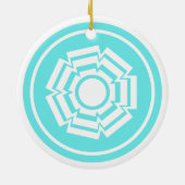 Blumengarten, türkis keramikornament (Hinten)