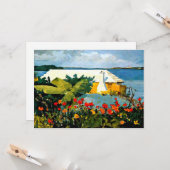 Blumengarten und Bungalow Karte (Vorderseite/Rückseite Beispiel)