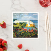 Blumengarten und Bungalow von Winslow Homer Serviette (Beispiel)