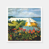 Blumengarten und Bungalow von Winslow Homer Serviette (Vorderseite)
