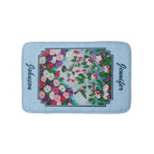 Blumengarten und Hummingbirds Blue Badematte (Vorderseite)