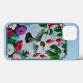 Blumengarten und Hummingbirds Blue Case-Mate iPhone Hülle (Rückseite (Horizontal))