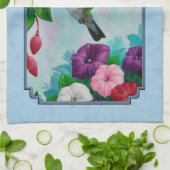Blumengarten und Hummingbirds Blue Geschirrtuch (Gefaltet)