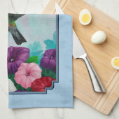 Blumengarten und Hummingbirds Blue Geschirrtuch (Viertel Falte)