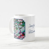 Blumengarten und Hummingbirds Blue Kaffeetasse (Vorderseite Links)