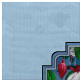 Blumengarten und Hummingbirds Blue Stoff (Nahaufnahme)