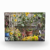 Blumengarten und schmales Boot Fotoblock (Vorderseite)