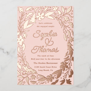 Blumengarten Verlobte Paare Dusche Rose Gold Folieneinladung