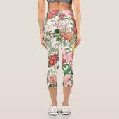 Blumengarten Vintager Frühlingsgarten Rose Capri Leggings (Rückseite)