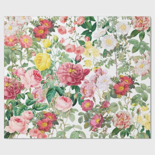 Blumengarten Vintager Frühlingsgarten Rose Geschenkpapier (Flach)