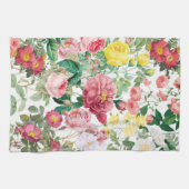 Blumengarten Vintager Frühlingsgarten Rose Geschirrtuch (Horizontal)