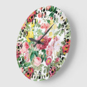 Blumengarten Vintager Frühlingsgarten Rose Große Wanduhr (Winkel)