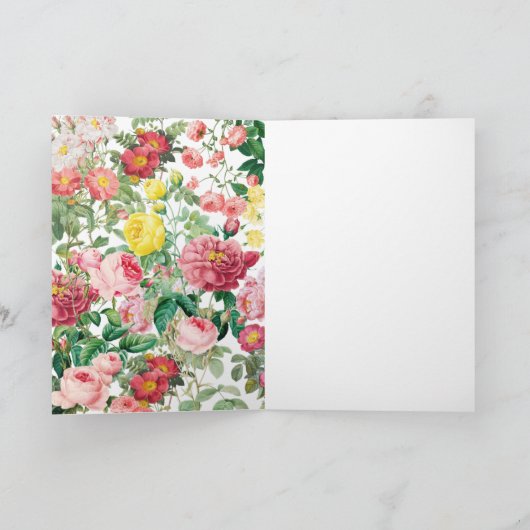 Blumengarten Vintager Frühlingsgarten Rose Karte (Innenseite)