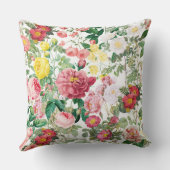 Blumengarten Vintager Frühlingsgarten Rose Kissen (Rückseite)
