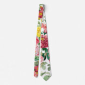 Blumengarten Vintager Frühlingsgarten Rose Krawatte (Rückseite)