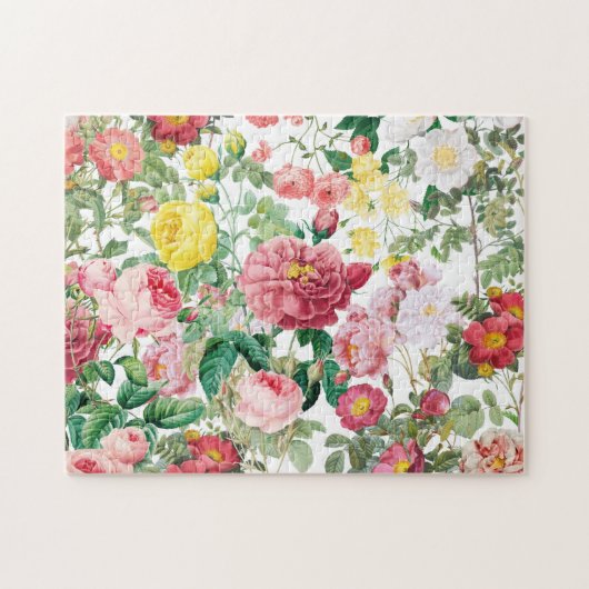 Blumengarten Vintager Frühlingsgarten Rose Puzzle (Horizontal)