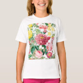 Blumengarten Vintager Frühlingsgarten Rose T-Shirt (Vorderseite)