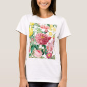 Blumengarten Vintager Frühlingsgarten Rose T-Shirt (Vorderseite)