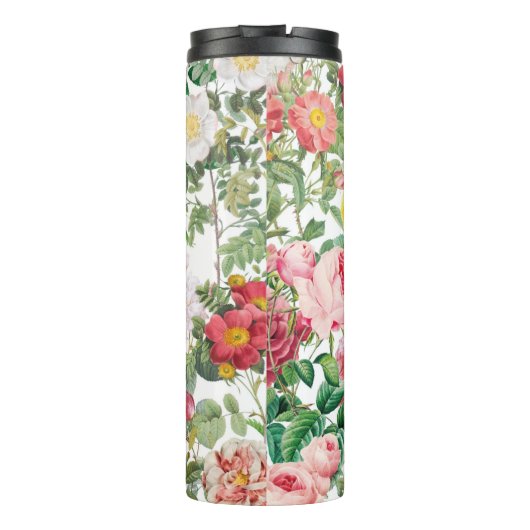 Blumengarten Vintager Frühlingsgarten Rose Thermosbecher (Rückseite)
