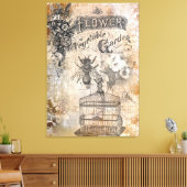 Blumengarten Vintages Design auf der Leinwand (Insitu (Wohnzimmer))