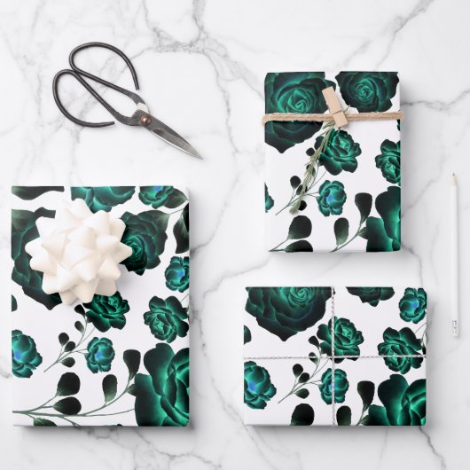 Blumengarten Vintages Muster Geschenkpapier Set (Vorderseite)