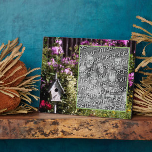 Blumengarten Vogelhaus Gemälde hinzufügen Ihr Foto Fotoplatte