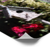 Blumengarten Vogelhaus Gemälde hinzufügen Ihr Foto Poster (Ecke)