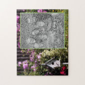 Blumengarten Vogelhaus Gemälde hinzufügen Ihr Foto Puzzle (Vertikal)