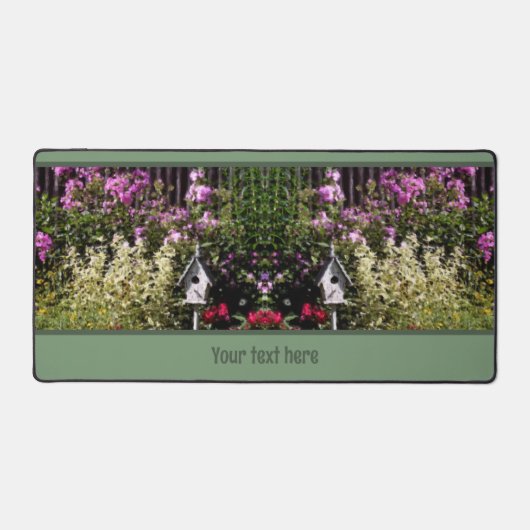 Blumengarten Vogelhaus Malerei Personalisiert Schreibtischunterlage (Vorderseite)