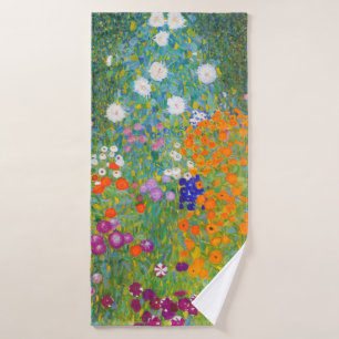 Blumengarten von Gustav Klimt Badehandtuch