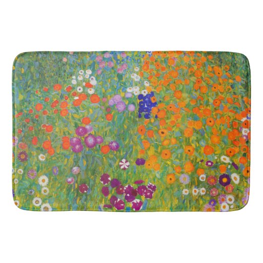 Blumengarten von Gustav Klimt Badematte (Vorderseite)