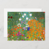 Blumengarten von Gustav Klimt Blume Postkarte (Vorne/Hinten)