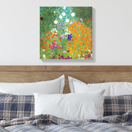 Blumengarten von Gustav Klimt Canvas Print Leinwanddruck (Insitu (Schlafzimmer))