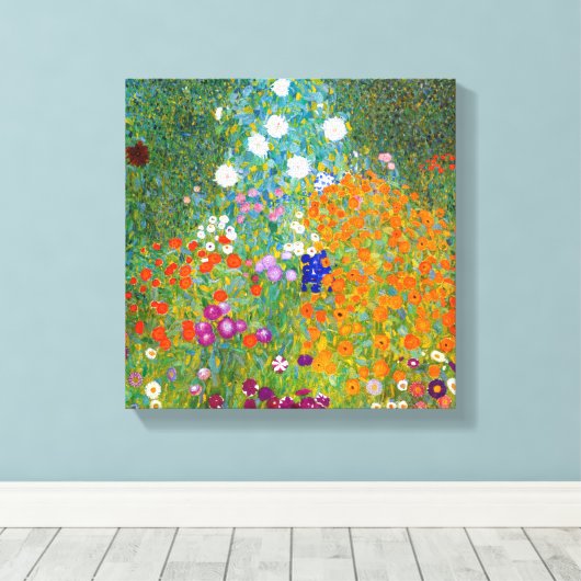 Blumengarten von Gustav Klimt Canvas Print Leinwanddruck (Insitu (Holzboden))