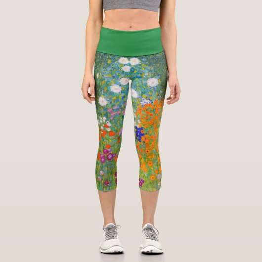 Blumengarten von Gustav Klimt Capri Leggings (Vorderseite)