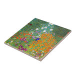 Blumengarten von Gustav Klimt Fliese<br><div class="desc">Besuchen Sie bitte meinen Laden für interessanteres Design und mehr Farbwahl => zazzle.com/colorfulworld*</div>