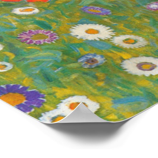 Blumengarten von Gustav Klimt Poster (Ecke)